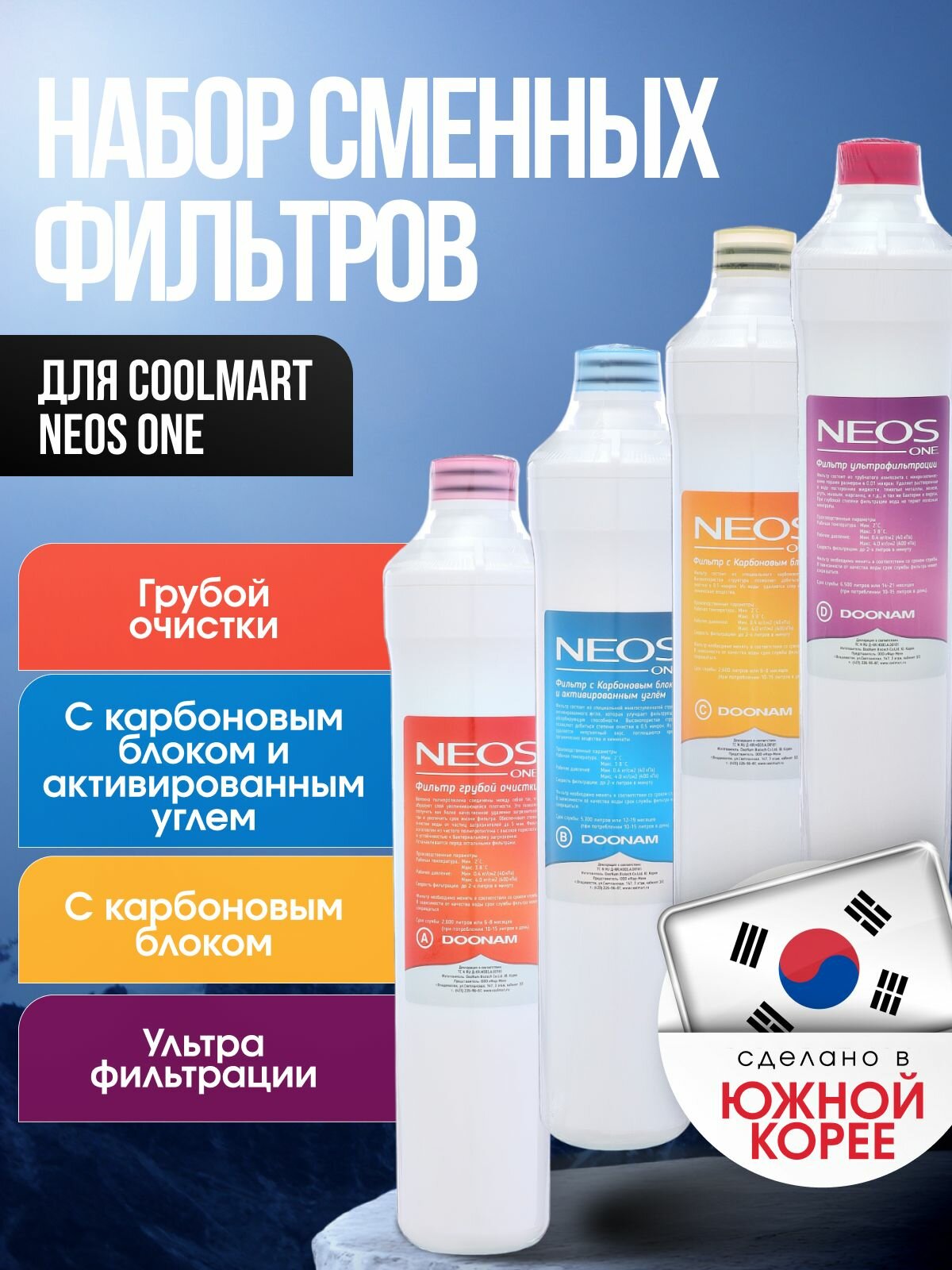 Комплект сменных фильтров Coolmart Neos One 4