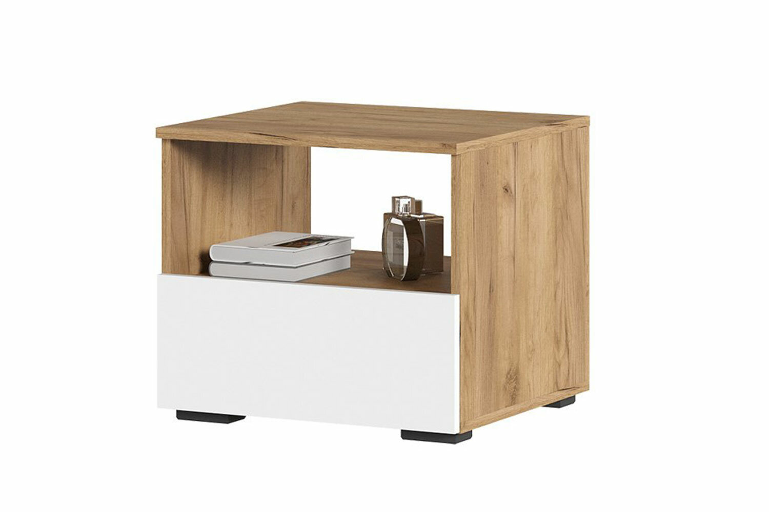 Тумба прикроватная Hoff Хелен 504х442х46 см цвет дуб крафт золотой/белый шагрень