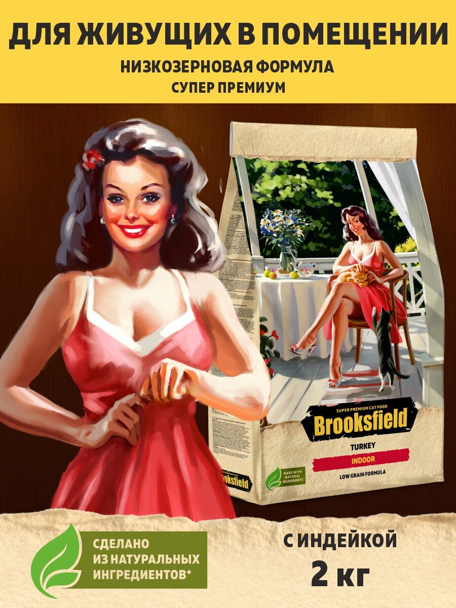 Корм сухой для кошек живущих в помещении 2 кг BROOKSFIELD (Бруксфилд) Индейка