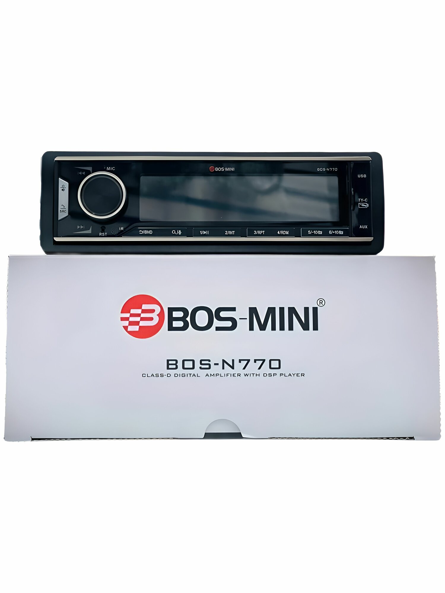 Автомобильная процессорная магнитола BOS MINI N770 1DIN с FM/AM, USB, Bluetooth, DSP, 3RCA