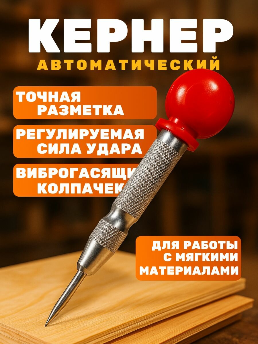 Кернер автоматический искробезопасный круглый с протектором длина 16 см