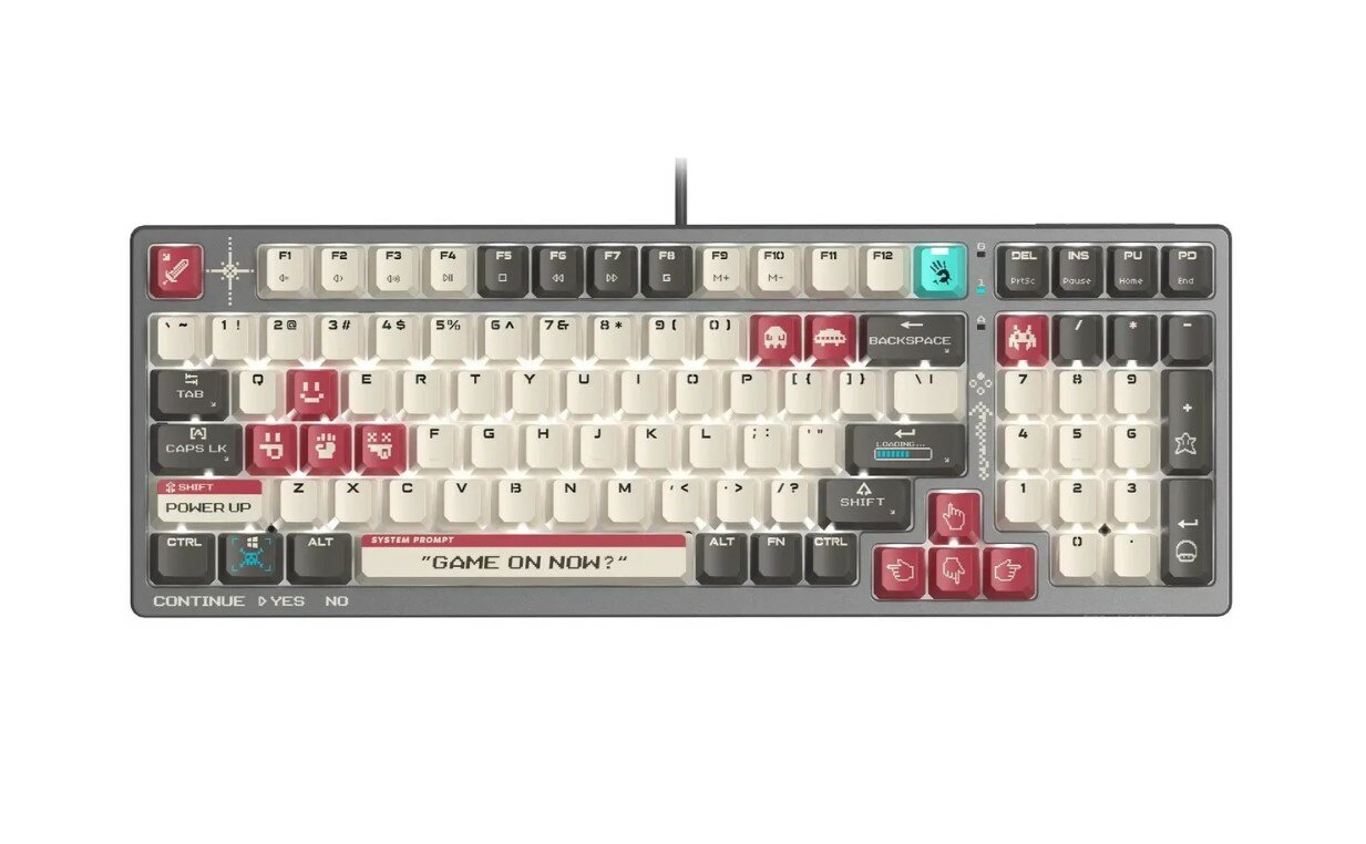 Игровая клавиатура Bloody S98 Pixels Red, темно-серый/бежевый