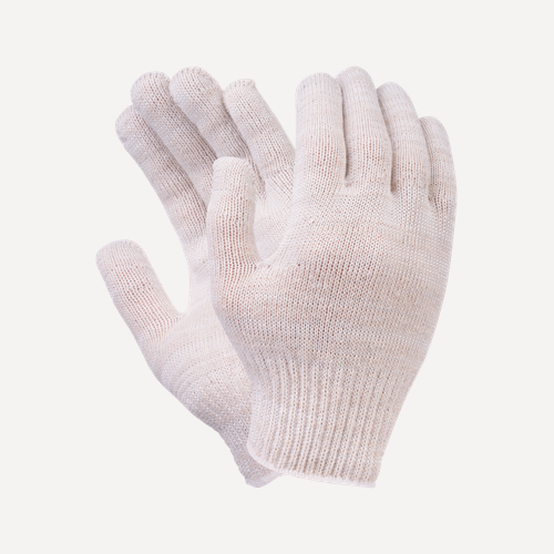Изображение товара 30 пар Перчатки рабочие трикотажные х/б без ПВХ, 45 гр, 10 класс, арт. 0114Р, белые