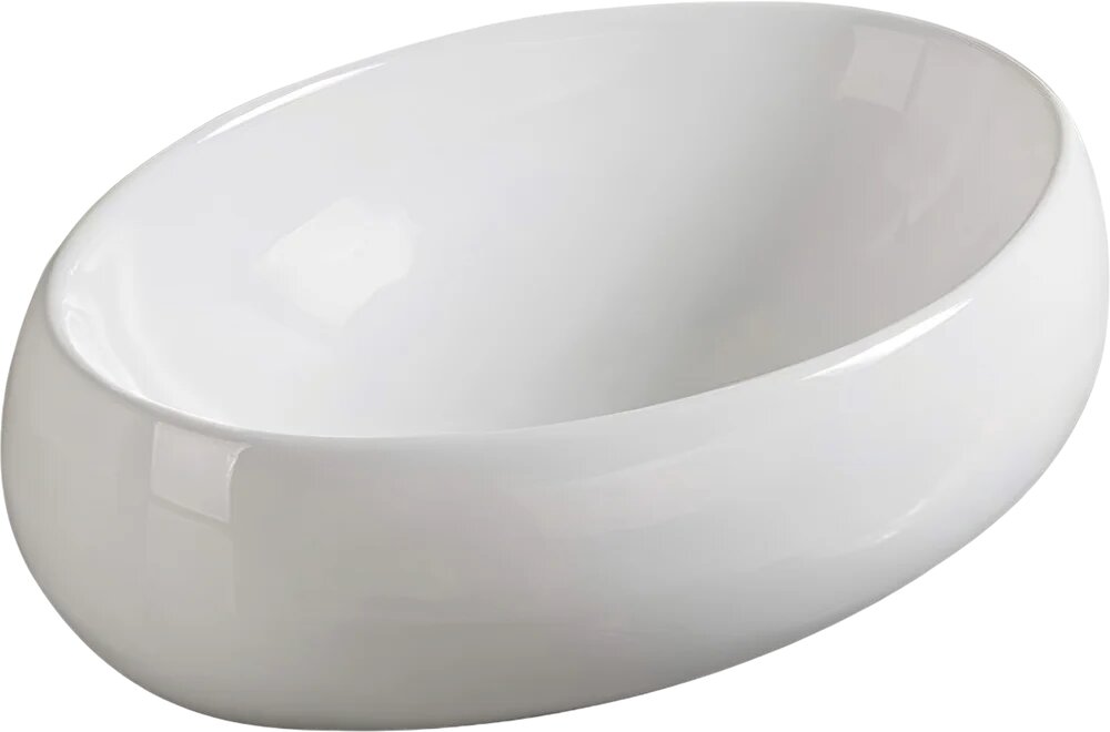 Накладная раковина SantiLine SL-1075 49 фаянсовая без отверстия под смеситель раковина для ванной 48 5 см овальная белая