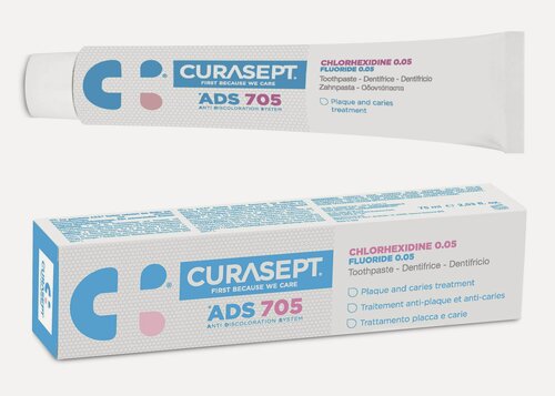 Изображение товара Зубная паста Curasept ADS705 гелевая, хлоргексидин 0,05% , 75 мл