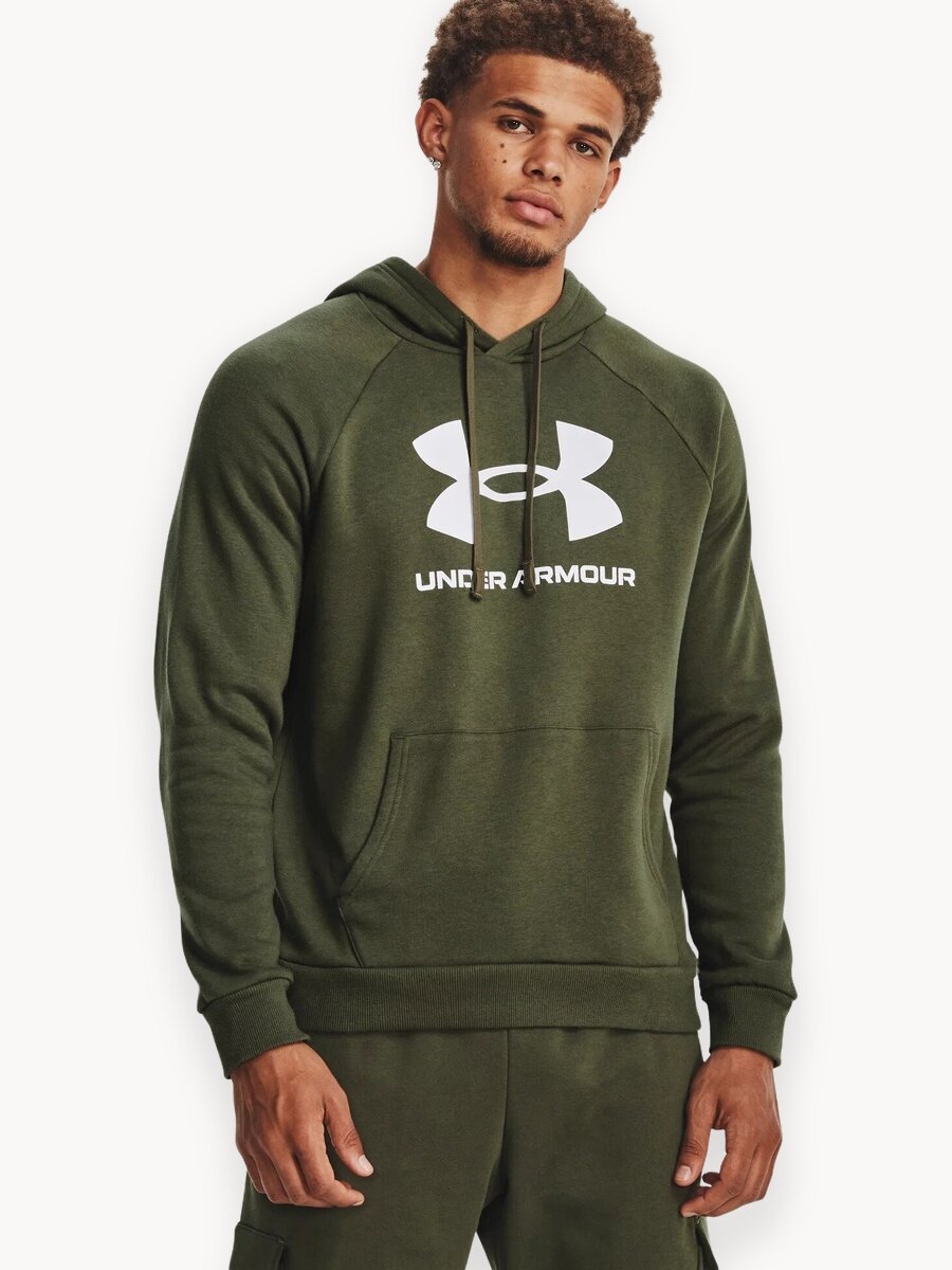 Худи Under Armour Rival, размер XS, , темно-зеленый