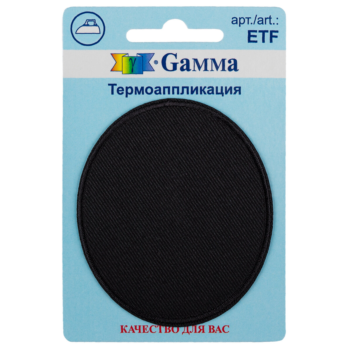 Gamma ETF-ZL93 термоаппликация №01-023 овальная черная 7×6 см 1 шт тканевая нашивка
