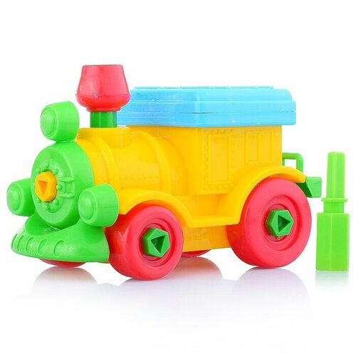 Паровоз Baby Toys Garden яркий, отвертка в комплекте ,16х9х9 см (BTG-087)