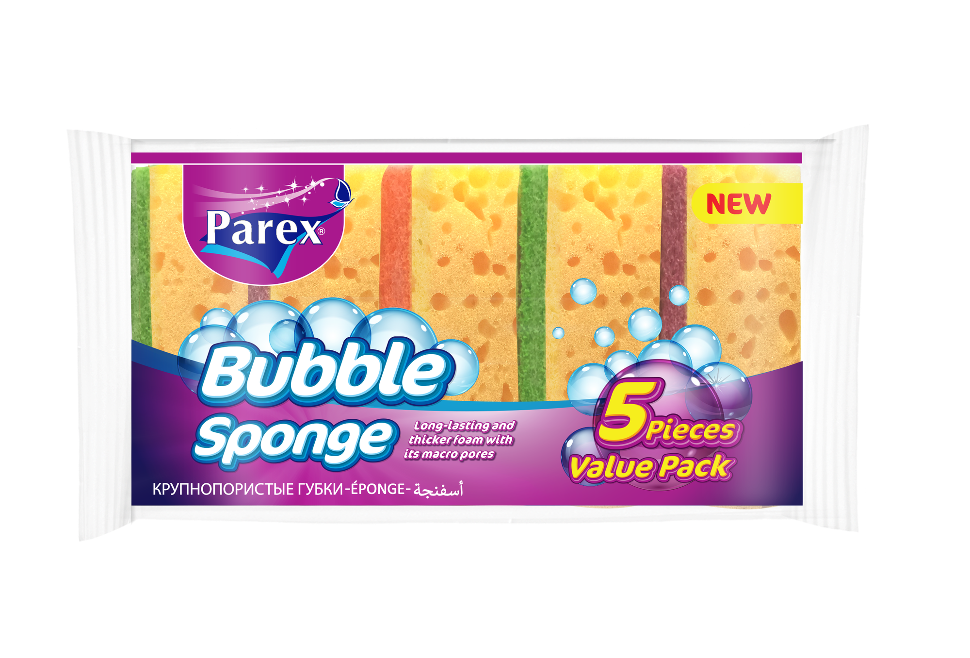 Губка крупнопористая Parex BUBBLE, 5 шт.