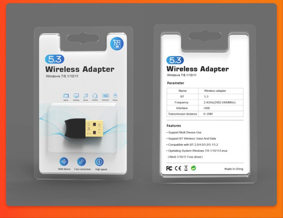 Адаптер USB Bluetooth 5.3 для компьютера мини — фото 3