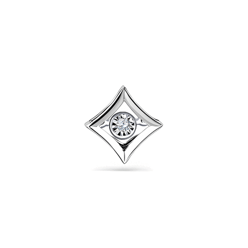 Подвеска Diamant online, белое золото, 585 проба, бриллиант, размер 1.1 см.