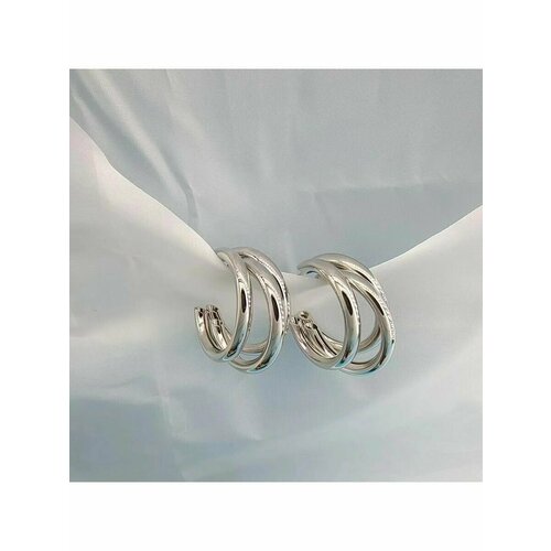 Серьги конго , серебряный