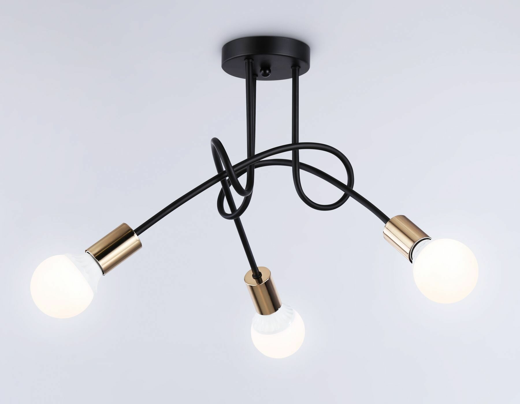 Потолочная люстра Ambrella Light Loft TR80415, Накаливания, E27, Металл/Черный, Лофт, В гостиную, На потолок, Без плафона, Китай