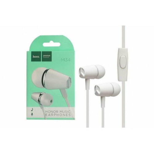 Наушники с микрофоном Hoco M34 12м белые 52500₽