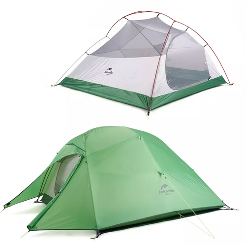 палатка 2 местная vaude campo compact xt 2p зеленый Палатка Naturehike Cloud Up 3-местная, алюминиевый каркас, сверхлегкая, зеленый