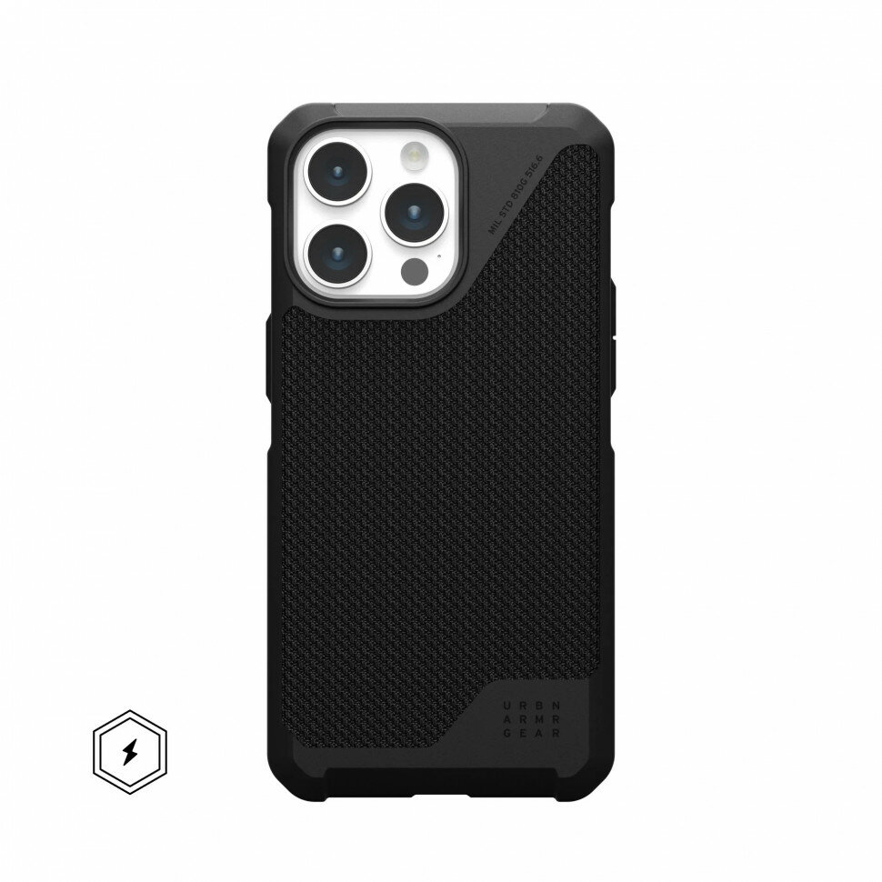 Чехол UAG Metropolis LT с MagSafe для iPhone 15 Pro Max черный (Kevlar Black)