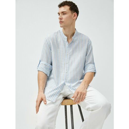 фото Рубашка koton, размер 48, черный, синий