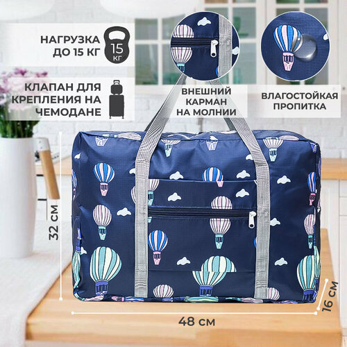 Сумка дорожная YUMA 20 л 16х32х48 см ручная кладь синийсерый 400₽