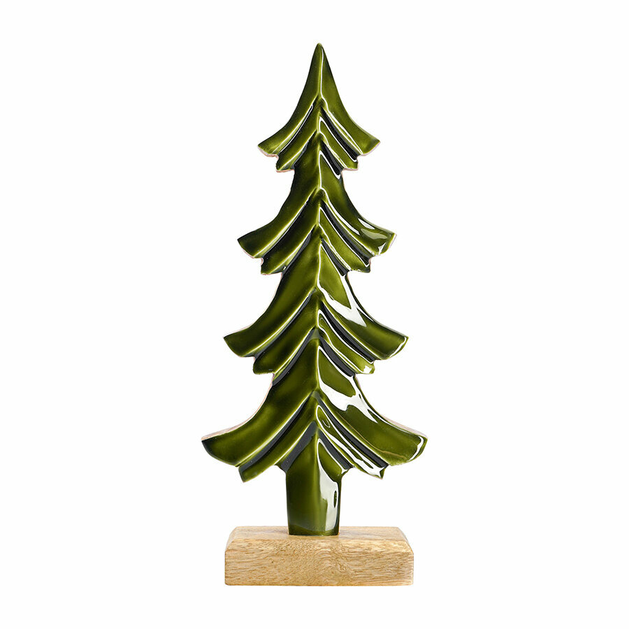 Декор новогодний Елка деревянная статуэтка Festive tree New Year Essential 20 см Tkano TK23-NY_CTR0011