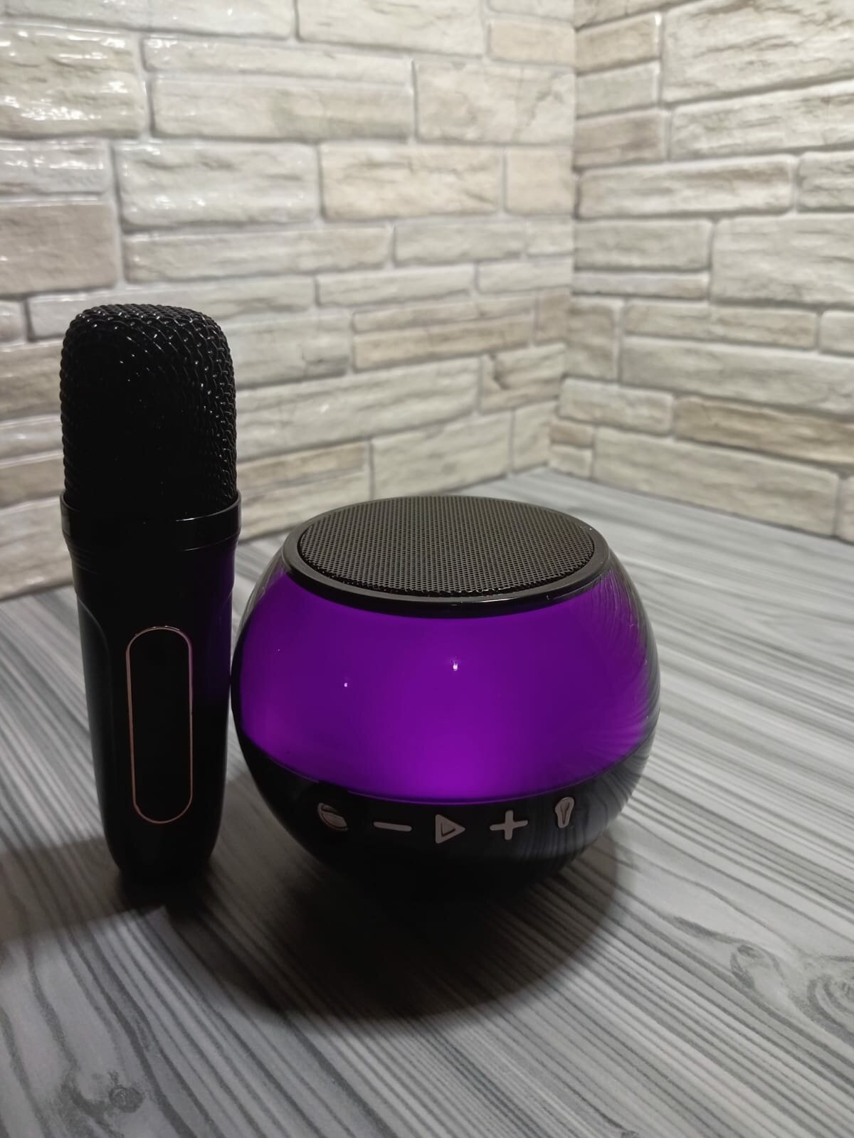 Беспроводная колонка с LED подсветкой и микрофоном караоке/bluetooth/чистый звук и насыщенный звук — фото 6