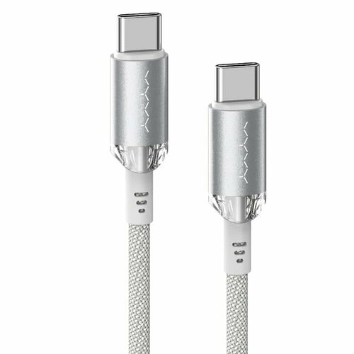 Кабель Vyvylabs Crystal Series Fast Charging Data Cable Type-C to Type-C 60W 1m VCSCC01 White кабель для передачи данных быстрой зарядки baseus superior series fast charging data cable type c to type c 100w 1m black catys b01