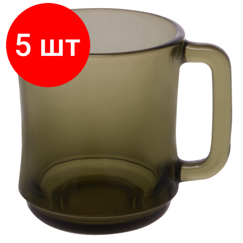 Комплект 5 штук, Кружка MUNITI, стеклянная, 310мл (60063549)