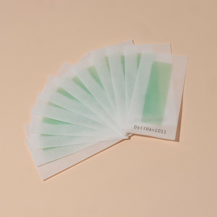 Queen fair Восковые полоски для депиляции лица, 10 × 5 см, 24 шт, цвет зелёный