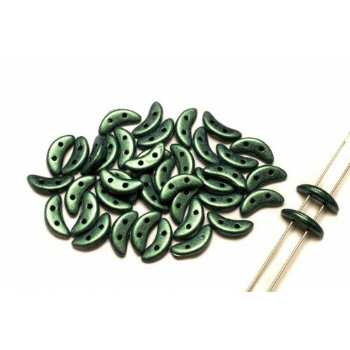 Бусины Crescent beads 10х3мм, цвет 0310-79051MJT Metallic Suede Light Green, 708-065, 5г (около 40 шт)