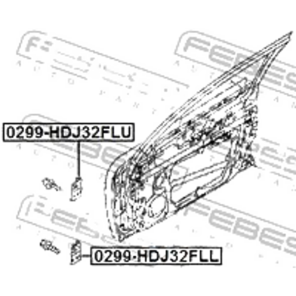 FEBEST 0299-HDJ32FLL (0299HDJ32FLL) петля передн лев двери нижняя Nissan (Ниссан) x-trail t31 0299-hdj32fll