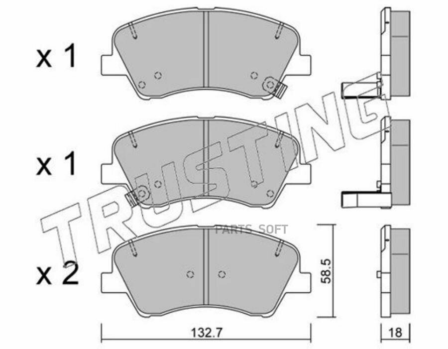 К-т дисков. тормоз. колодок KIA Rio IV 2017- Front Trusting арт. 11670