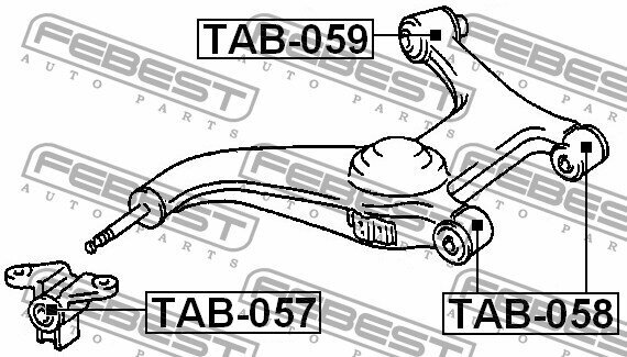 С/блок заднего рычага, TAB057 FEBEST TAB-057