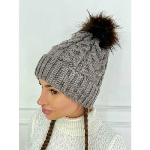 фото Шапка , размер универсальный, серый, синий нет бренда