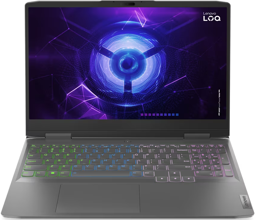 Ноутбук Lenovo LOQ 15IRH8 15.6 (1920x1080) IPS 144Гц/Intel Core i5-12450H/16ГБ DDR5/512ГБ SSD/GeForce RTX 3050 6ГБ/Без ОС серый (82XV00S8RK)