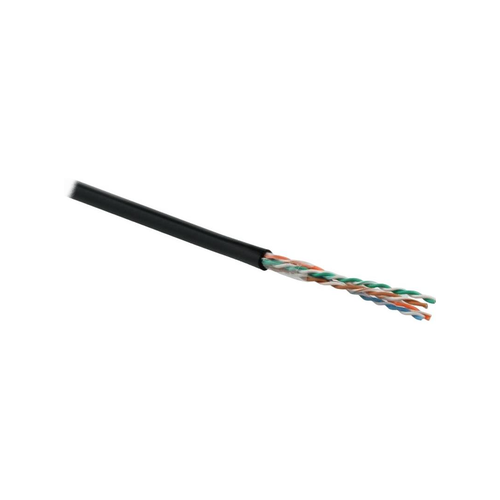 кабель витая пара f utp 5e кат 4 пары hyperline futp4 c5e s24 arm out pe pe bk 24awg 0 51 мм медь одножильный solid внешний pe чёрный цена з Кабель Hyperline информационный кат.5E U/UTP 4X2X24AWG PE внутренний 100м черный