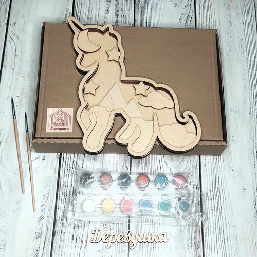 Подарочный набор Панно многослойное Единорог 5 слоёв