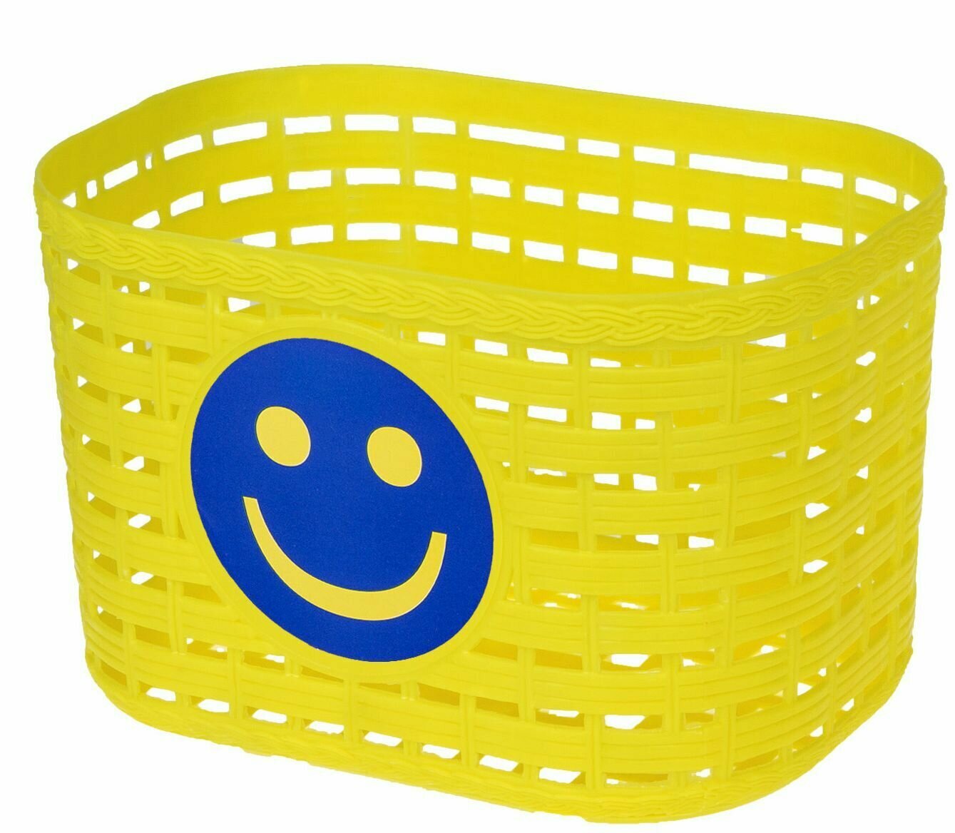 Корзина велосипедная детская 20х14х13см пластмассовая универсальное крепление на руль/багажник желтая