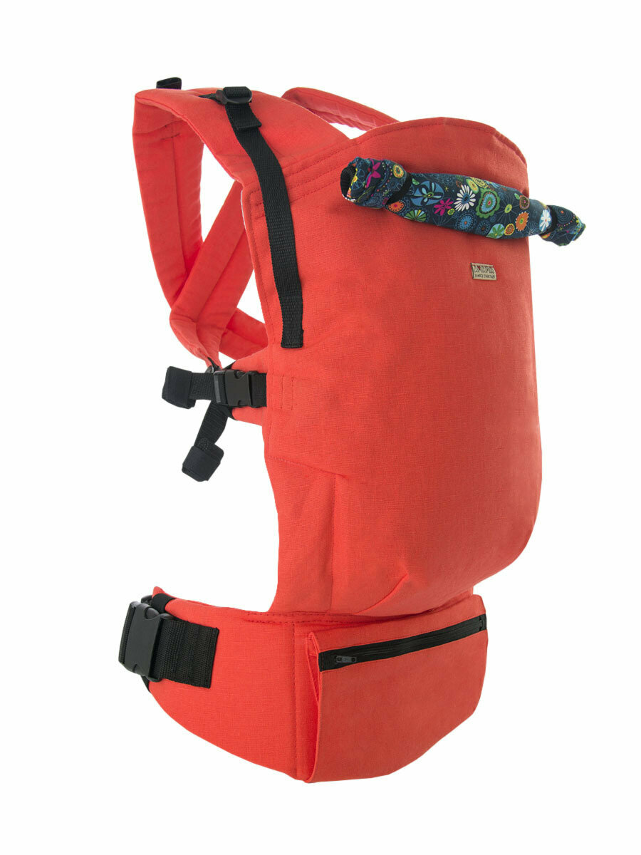 Амама Эрго-рюкзак классический х-класнер V4, хлопок, лён, цвет: коралловый