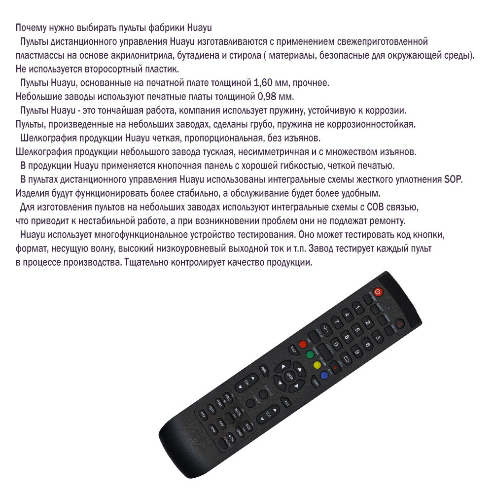 Пульт ДУ Huayu Y-72C3 для телевизоров Supra STV-LC19T410WL/STV-LC22T410W/STV-LC22T410FL/STV-LC24T410WL/STV-LC24T410FL/STV-LC32T900WL