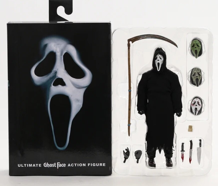 Коллекционная фигурка NECA "Призрачное лицо" (Ghostface. Серия кинофильмов "Крик") Высота - 17 см.