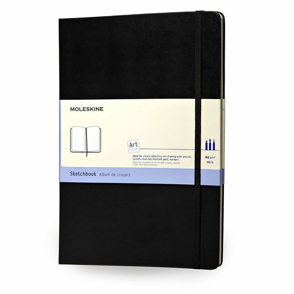 Блокнот для рисования Moleskine CLASSIC SKETCHBOOK 130х210мм 104стр. фиксирующая резинка черный - фото №11