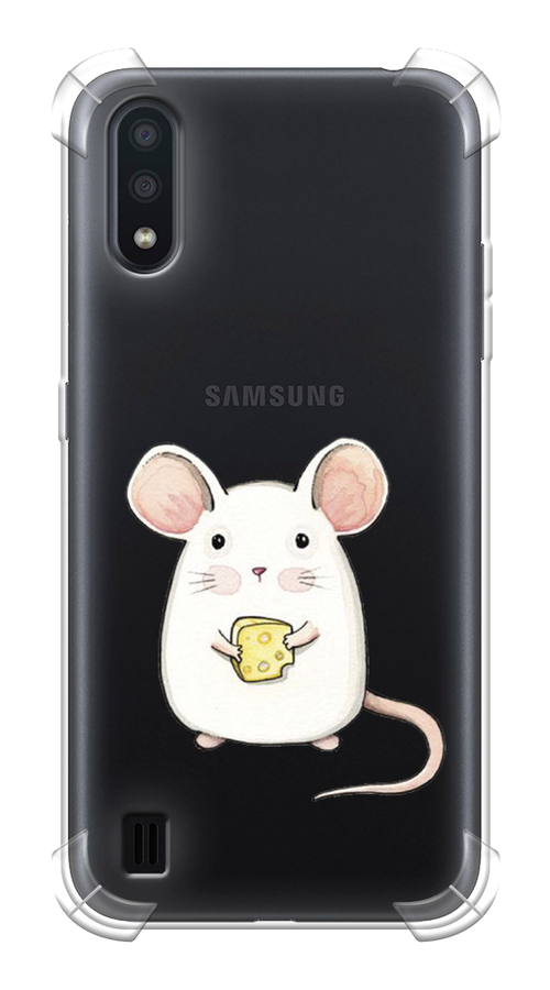 Противоударный силиконовый чехол на Samsung Galaxy A01 / Самсунг Гэлакси А01 с рисунком Мышка