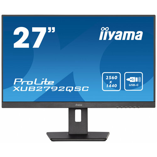 Монитор Iiyama 27 ProLite XUB2792QSC-B5 черный IPS LED 4ms 169 HDMI MM матовая HAS Piv 10001 350cd 178гр178гр 2560x1440 DP 2K USB 68кг 3287000₽