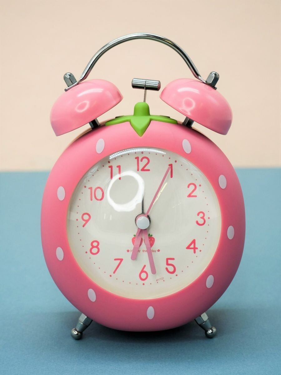 Часы настольные с будильником Strawberry pink