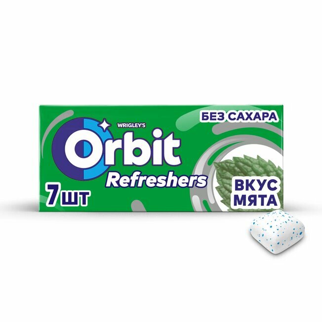 Жевательная резинка Orbit Refreshers мята, без сахара 16 г - фотография № 9