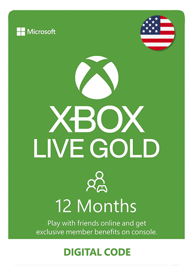 Подписка Xbox Game Pass Live Gold 12 месяцев, регион США