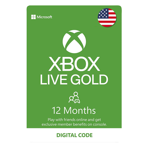 Xbox Game Pass Live, подписка Xbox Game Pass Gold, регион US, 12 месяцев