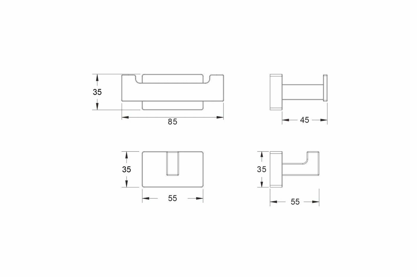Крючок двойной SHEVANIK SG5621 хром — фото 1