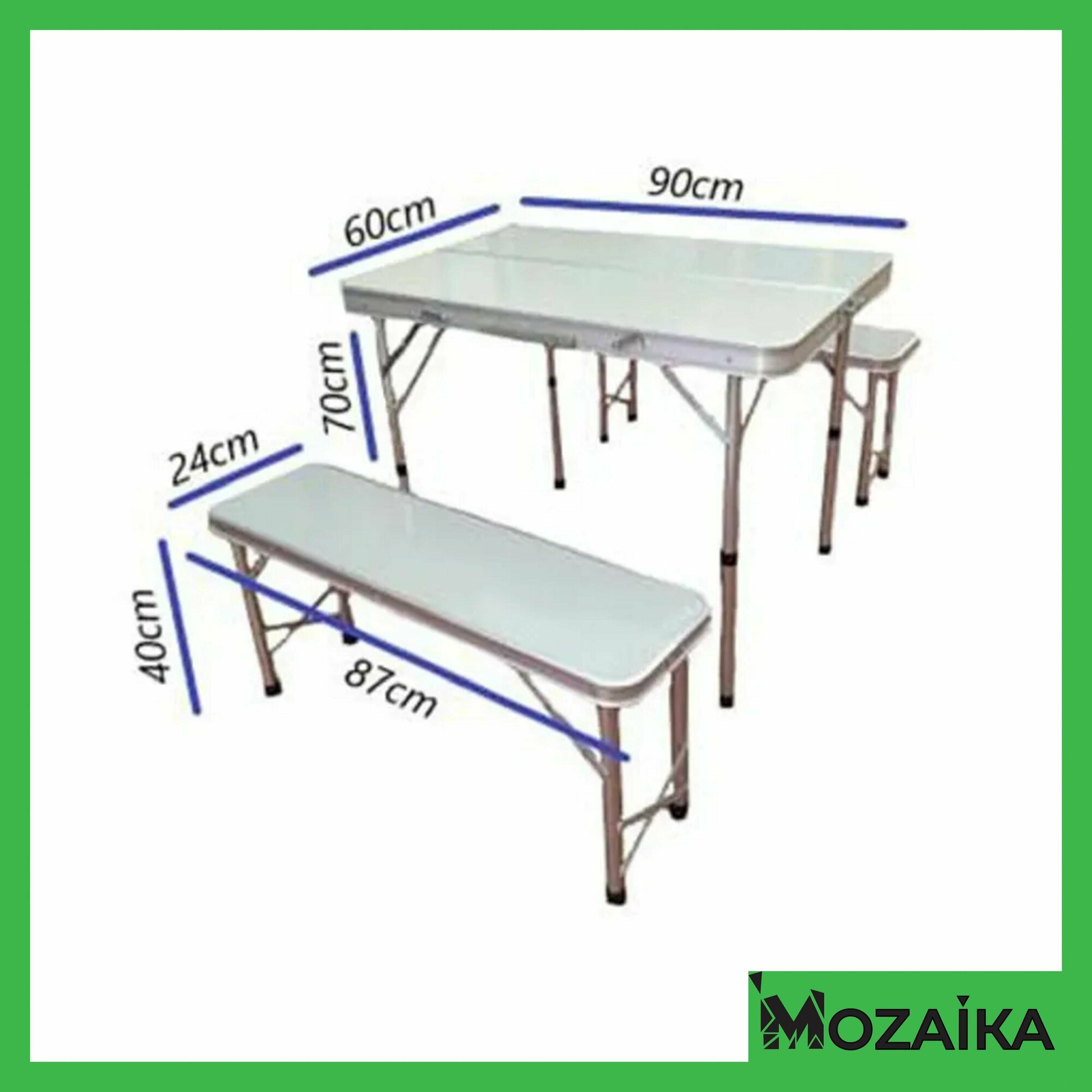 фото Складной стол со скамейками Mimir CH 007A-90