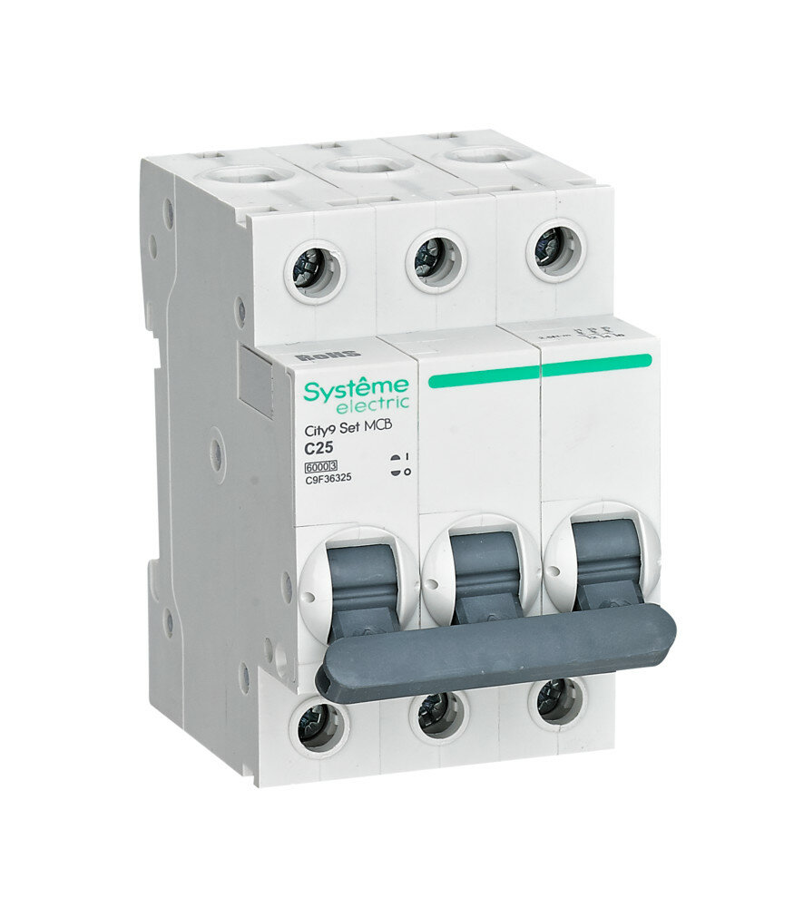 Автоматический выключатель Systeme Electric City9 Set С 25А 3P 6kA 400В