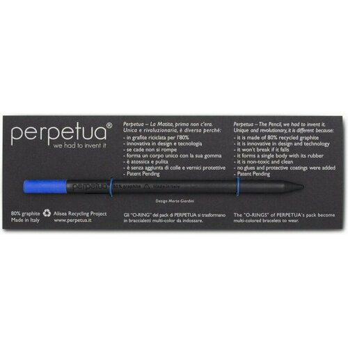 Карандаш графитовый Perpetua с ластиком, черный/синий